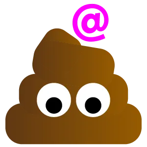Confused poop emoji