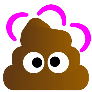 Confused poop emoji